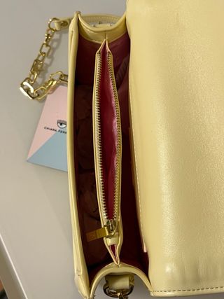 Borsa Chiara Ferragni vera pelle gialla