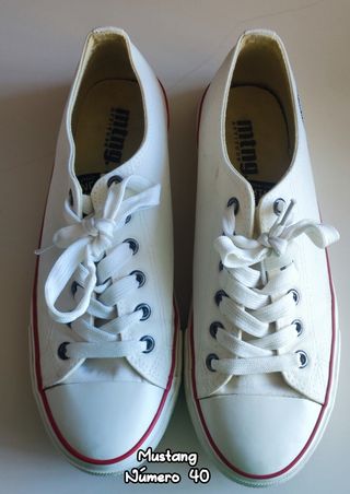 Rebajadas! Bambas Mustang Talla 40 Mujer Blancas