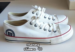 Rebajadas! Bambas Mustang Talla 40 Mujer Blancas