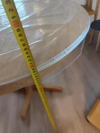 Mesa redonda madera pino extensible