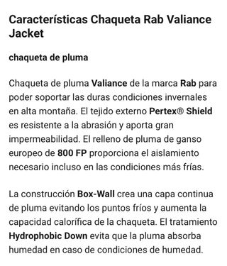Chaqueta Rab Valiance