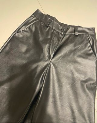 Pantaloni palazzo ecopelle neri