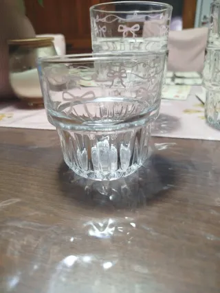 Set 6 bicchieri con fiocchi rosa