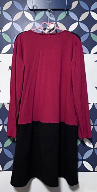 Vestido túnica desigual Noos-Noos burdeos negro