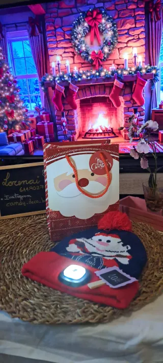 Gorro de Navidad con luz LED