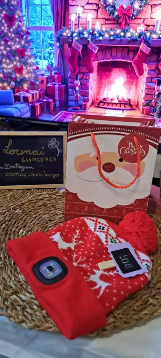 Gorro de Navidad con luz LED