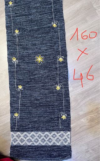 Tappeto decorativo floreale blu e bianco