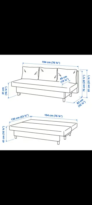 Sofá Cama Gris Ikea con Almacenaje