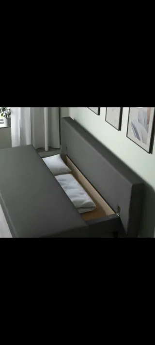 Sofá Cama Gris Ikea con Almacenaje