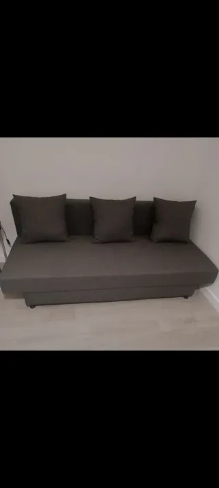 Sofá Cama Gris Ikea con Almacenaje