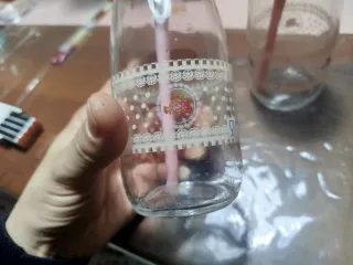 Set 2 Bicchieri Rosa con Cannuccia