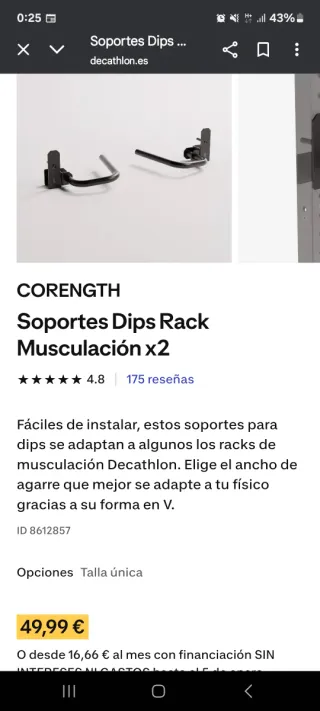 Supporti Dips Rack per Muscolazione x2