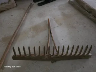 Rastrillo antiguo madera decoración