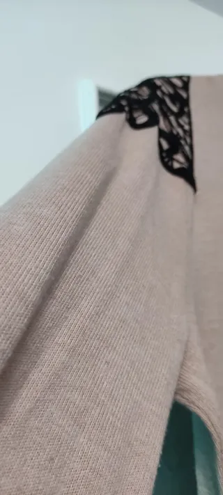 Jersey mujer encaje negro beige