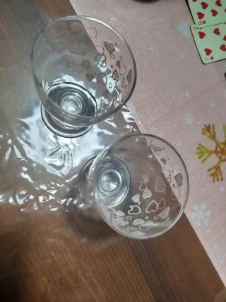 Set 2 Bicchieri Cuore Trasparente