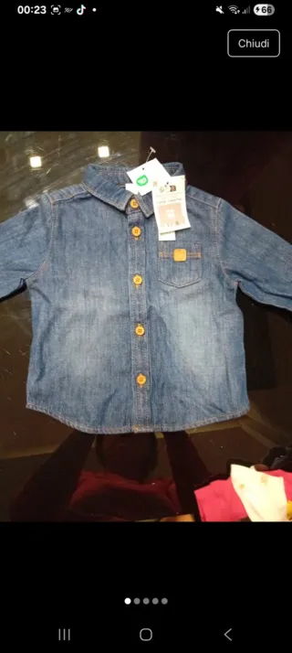Camicia neonato in denim
