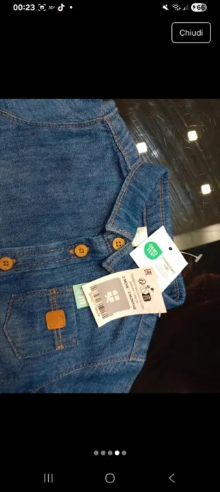 Camicia neonato in denim