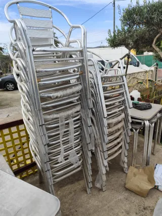 Sedie da terrazzo in alluminio impilabili