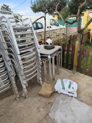 Sedie da terrazzo in alluminio impilabili