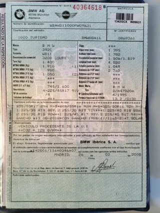 BMW 320d Coupé E92 177cv PACK M