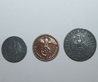 Lote 3 monedas alemanas nazis