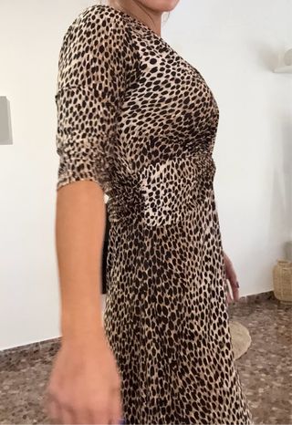Vestido largo estampado leopardo