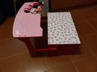 Banco Pupitre Minnie Mouse Infantil