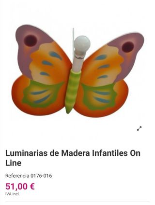 Lámpara infantil mariposa
