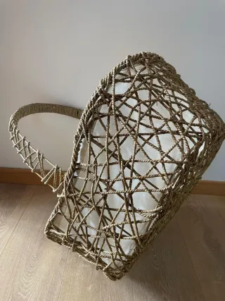 Cesta Mimbre Vacía Beige/Marrón