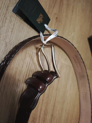 Cinturón de piel trenzada para caballero