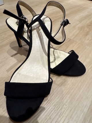 Sandalias tacón negras ante T39