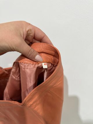 Falda de piel  naranja/coral