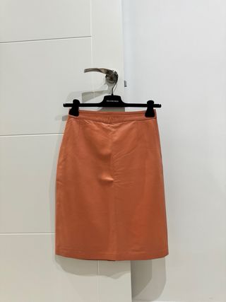 Falda de piel  naranja/coral