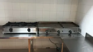 Plancha de acero y fogones profesionales