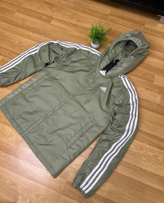 Chaqueta Adidas Verde con Rayas Blancas