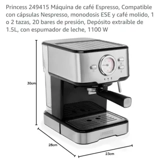 Cafetera Princess Espresso 249415