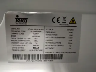 Nevera Teka Acero Inoxidable, 2.00x60cm, No Frost