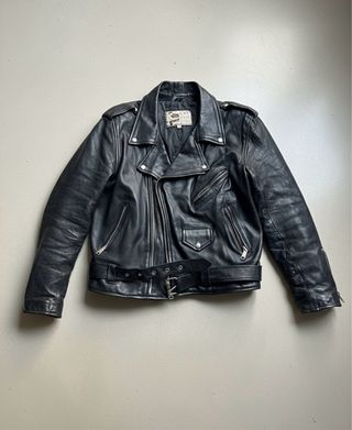 Chaqueta Biker Cuero Vintage AMI London 70s