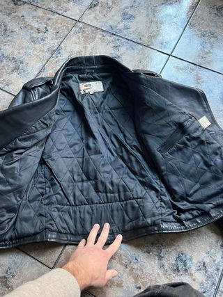 Chaqueta Biker Cuero Vintage AMI London 70s