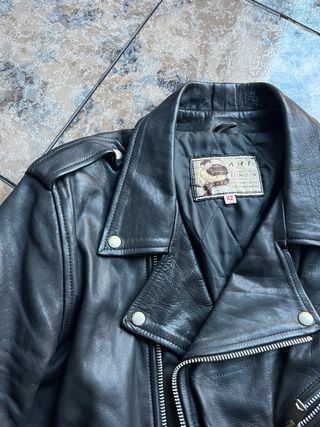 Chaqueta Biker Cuero Vintage AMI London 70s