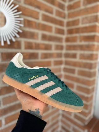 Zapatillas Adidas Gazelle Verde y Beige