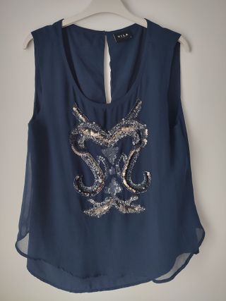 Blusa de fiesta azul