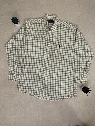 Camisa Polo Ralph Lauren cuadros beige/verde