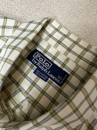 Camisa Polo Ralph Lauren cuadros beige/verde