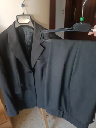 Traje de chaqueta gris mujer