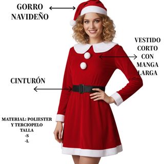 Disfraz Mamá Noel Talla L - Vestido Rojo