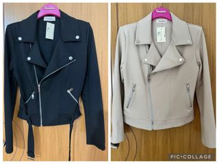 Pack 2 Chaquetas Biker Milan Negra y Beige