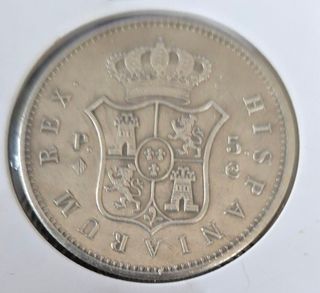 Moneda Antigua carlista 5 pesetas