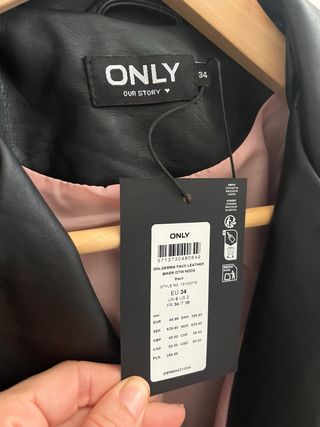 Cazadora piel negra ONLY