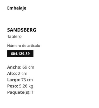 Tablero SANDSBERG IKEA negro 67x67
